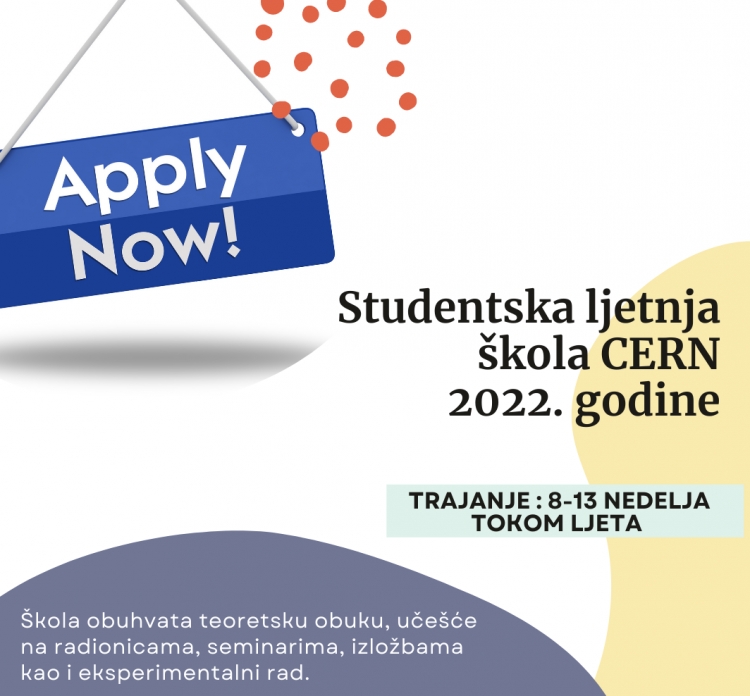 Konkurs – Studentska ljetnja škola CERN 2022. godine